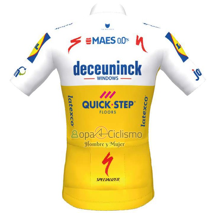 Deceuninck Quick Step Ropa Ciclismo Culotte Corto 2020 Mangas Cortas Blanco AMarillo